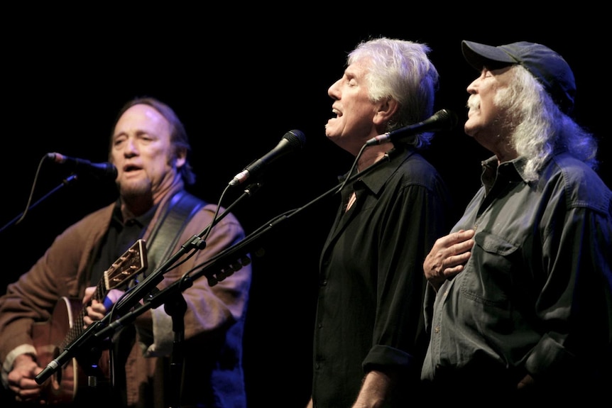 Crosby, Stills, and Nash onstage in 2009.