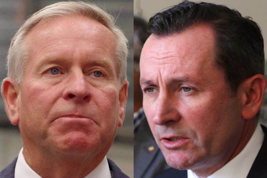 Composite image of Colin Barnett and Mark McGowan.