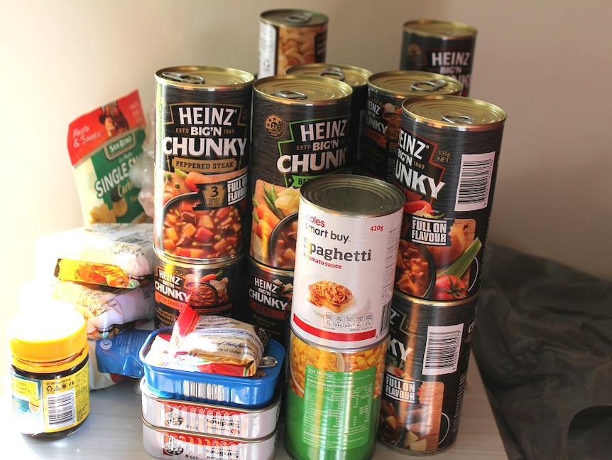 Supplies of tinned and packet food.