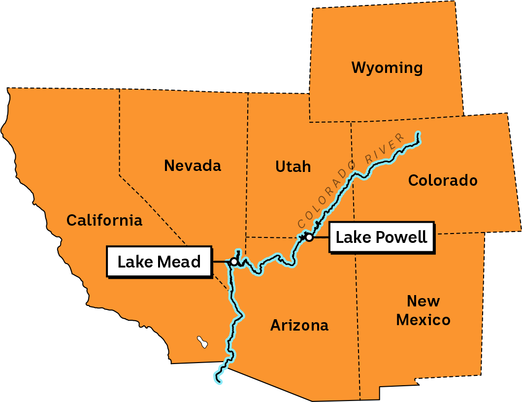 A map of the Colorado River.