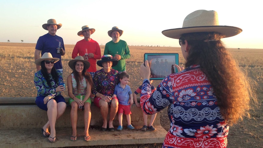 Julie Brown photographs family and friends dressed in her swimwear designs.