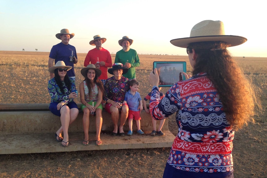 Julie Brown photographs family and friends dressed in her swimwear designs.