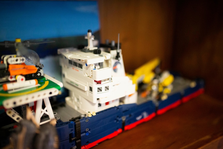 Lego model of a ship's bridge