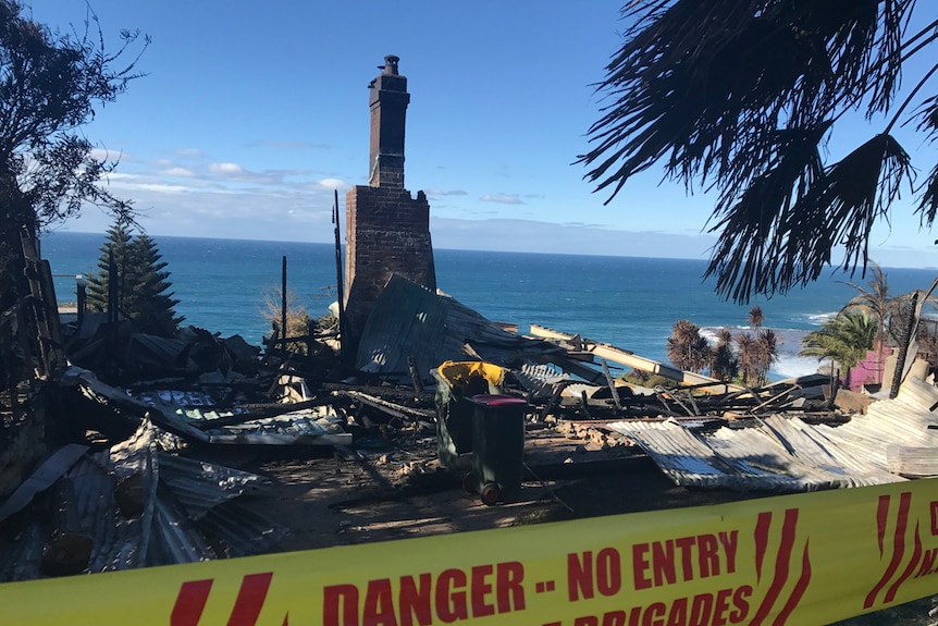 A house on the coast destroyed by the Coalcliff fire.
