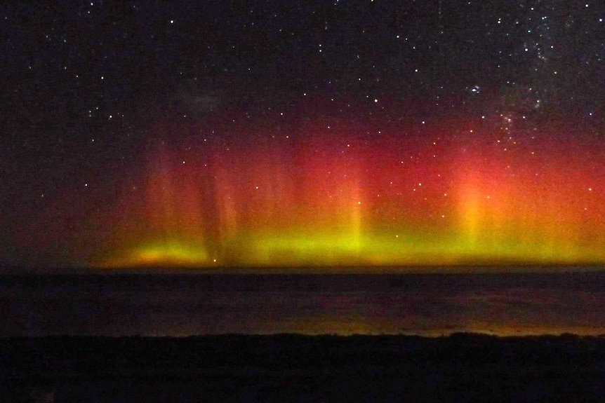 Southern lights, Aurora Australis above Beachport