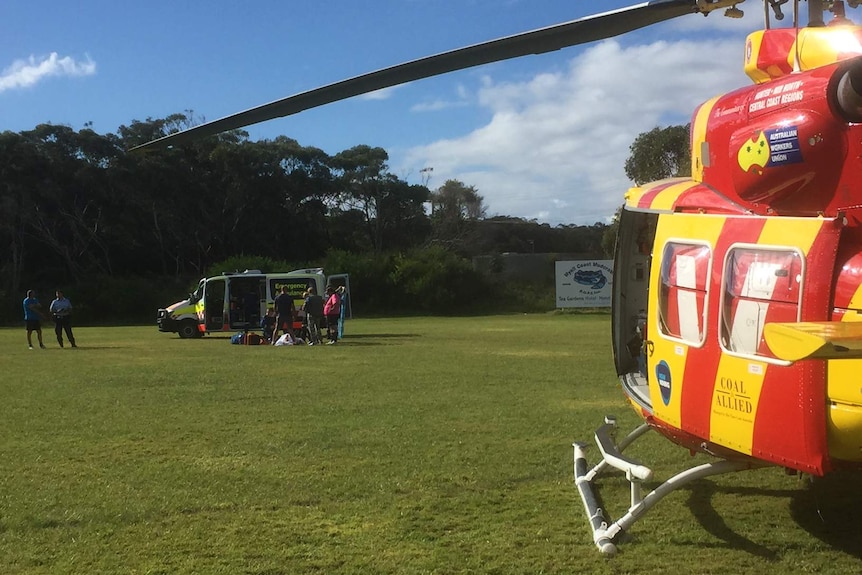 A boy taken to hospital after being injured during a game at Hawks Nest.