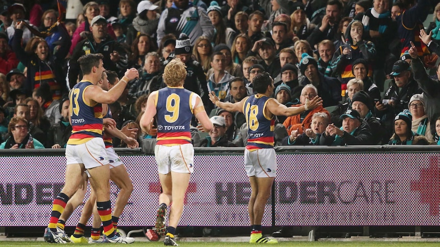 Eddie Betts looks into the Port Adelaide crowd