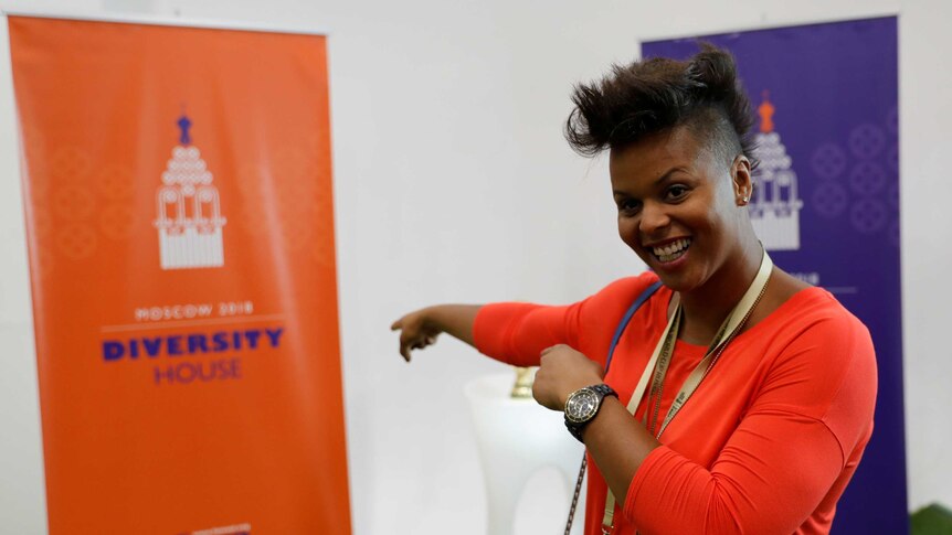 Former Canadian Soccer player Karina LeBlanc attends the opening ceremony of Diversity House.