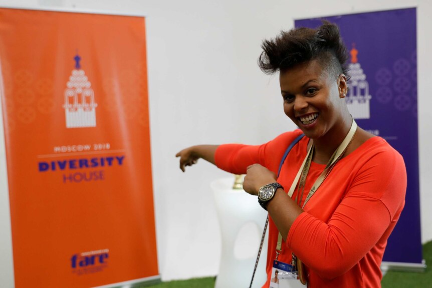 Former Canadian Soccer player Karina LeBlanc attends the opening ceremony of Diversity House.