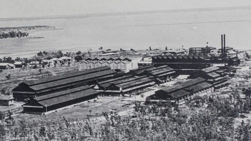 Aerial view of Vestey's Meatworks