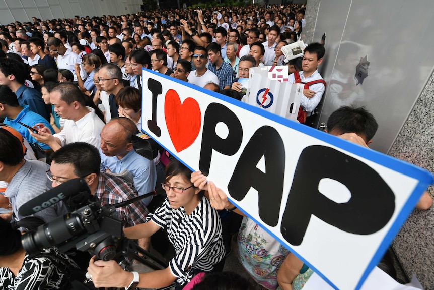 People's Action Party supporters