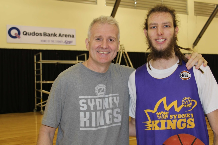 Andrew Gaze poses with Craig Moller
