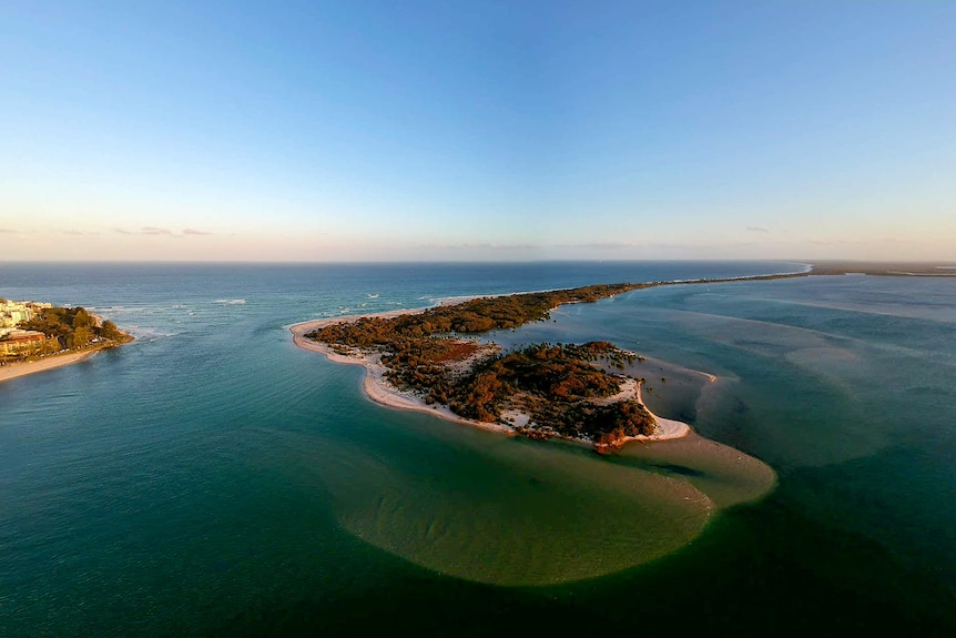 The northern tip of Bribie Island and the Caloundra bar in 2017.