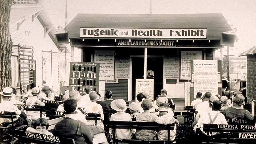 Eugenics and health exhibition, Kansas State Free Fair, 1929. 'Fitter Families' and 'Better Baby' contest were held across USA