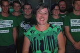 Greens MP Jenny Leong with supporters on election night