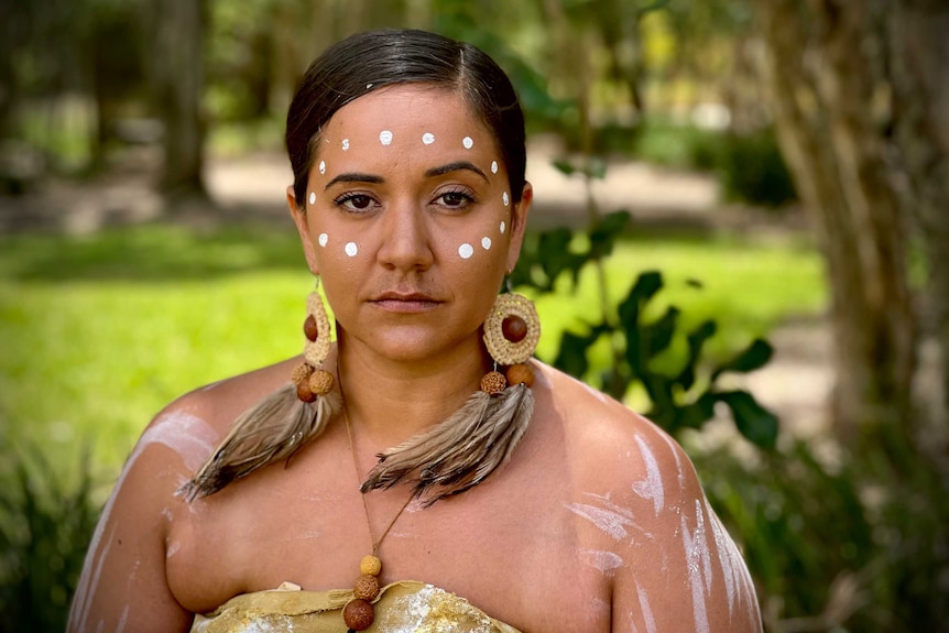 Young woman in traditional dress.