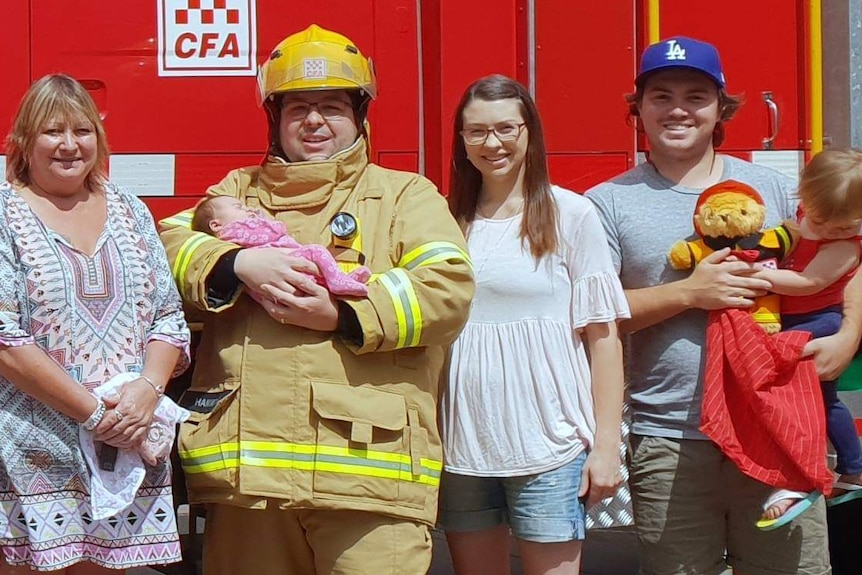 Luke Hammond from the CFA helped to deliver baby Hope last week.