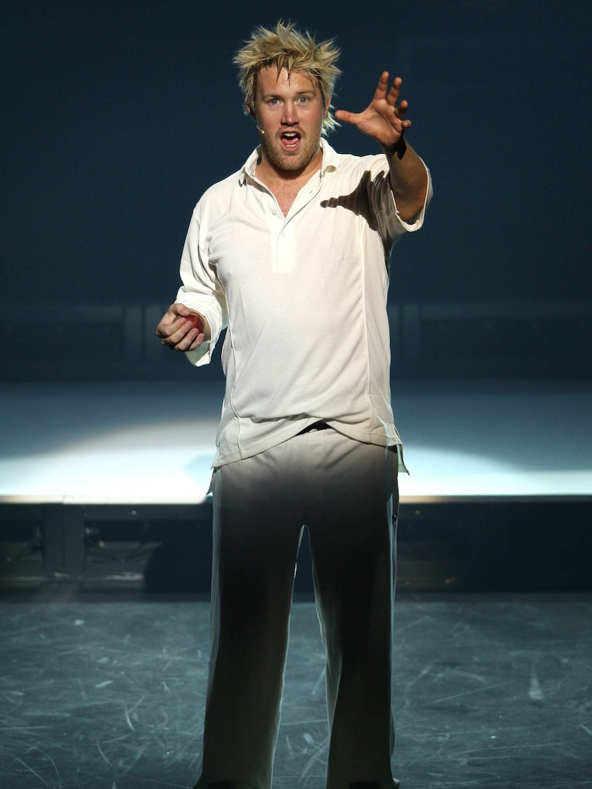 Eddie Perfect in Shane Warne: The musical