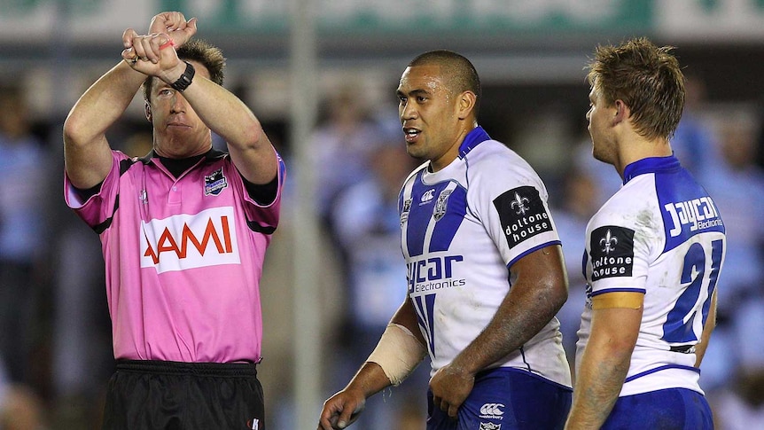 Frank Pritchard could miss the Bulldogs' clash with Manly after being put on report for a heavy tackle on Wade Graham.
