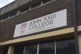A building and sign at John XXIII College at ANU in Canberra.