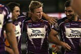 Billy Slater, Brett Finch and Cameron Smith find a smile after a turbulent week.