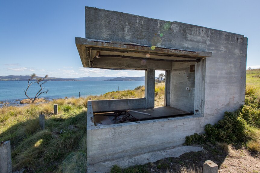 Overlooking the entrance to the River Derwent, Rodney Milton said there were pillboxes that guarded Hobart.