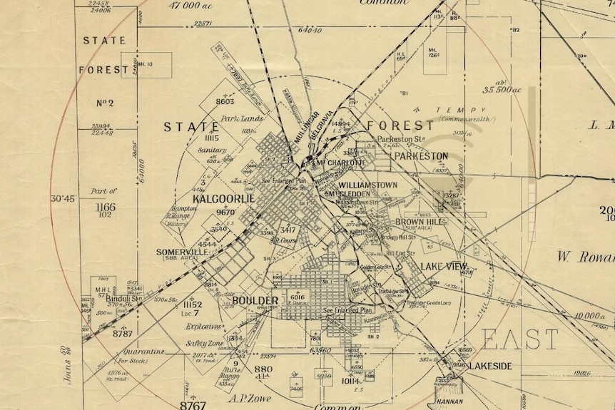 old map of Kalgoorlie