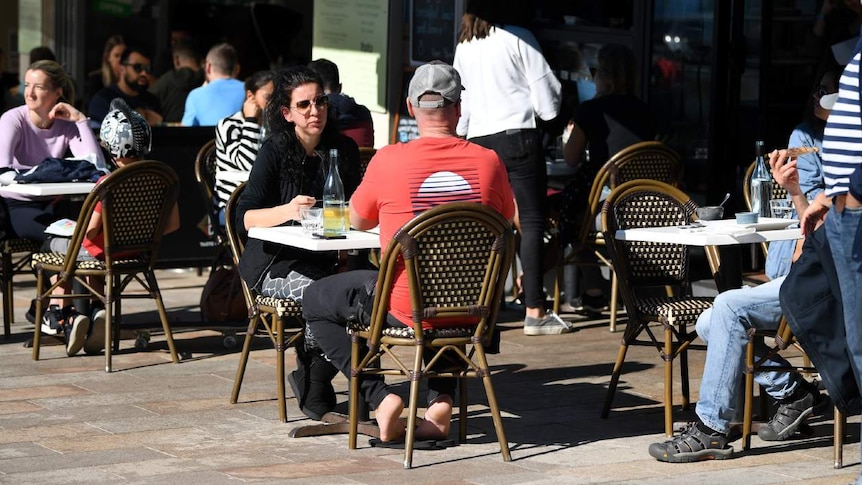 People outside at a cafe