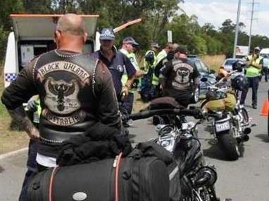 Qld police intercept members of the Black Uhlans on the Bruce Highway near Maryborough