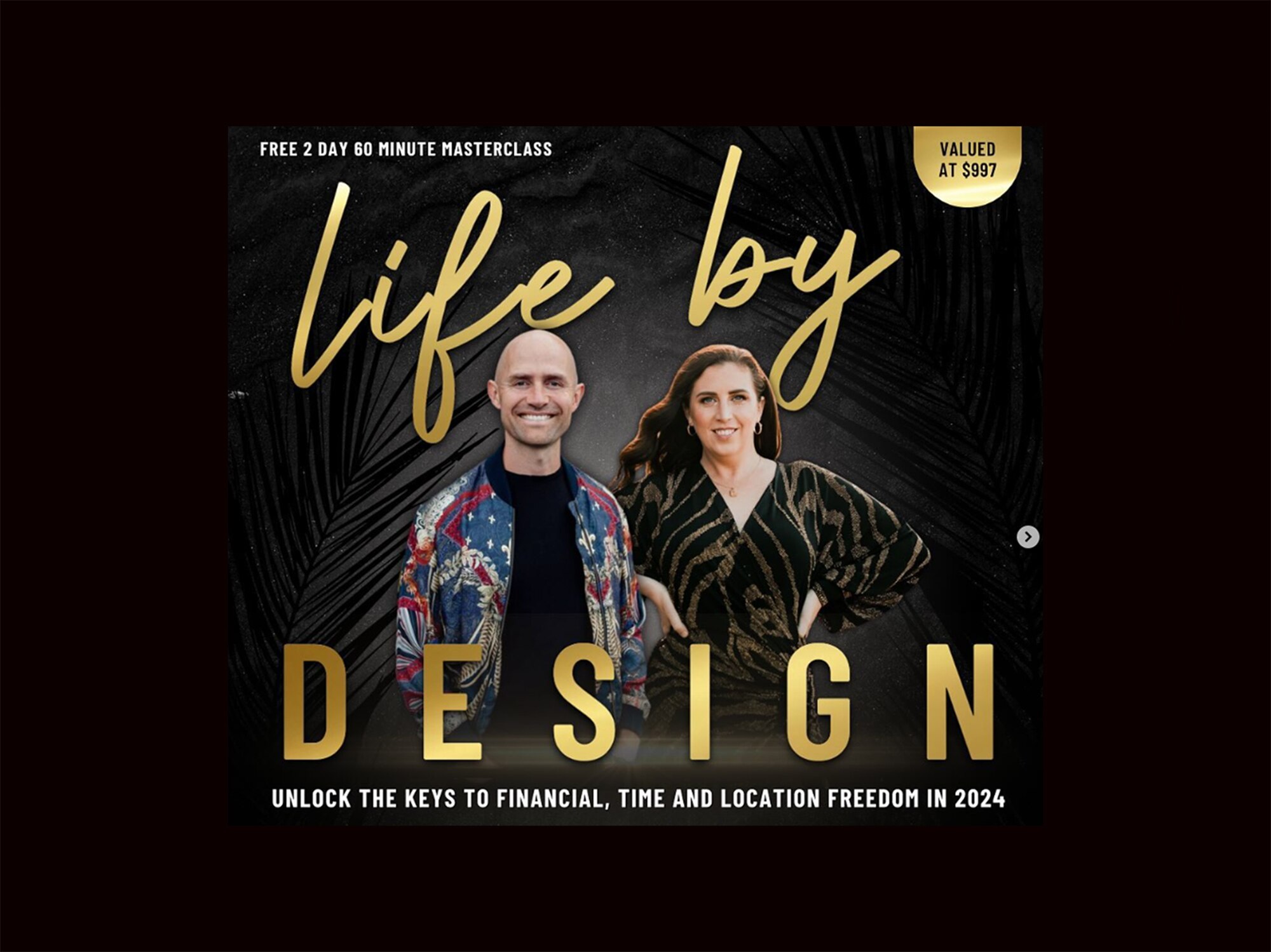 A screenshot of Clint Morgan and Kristie Ord from an Instagram post.