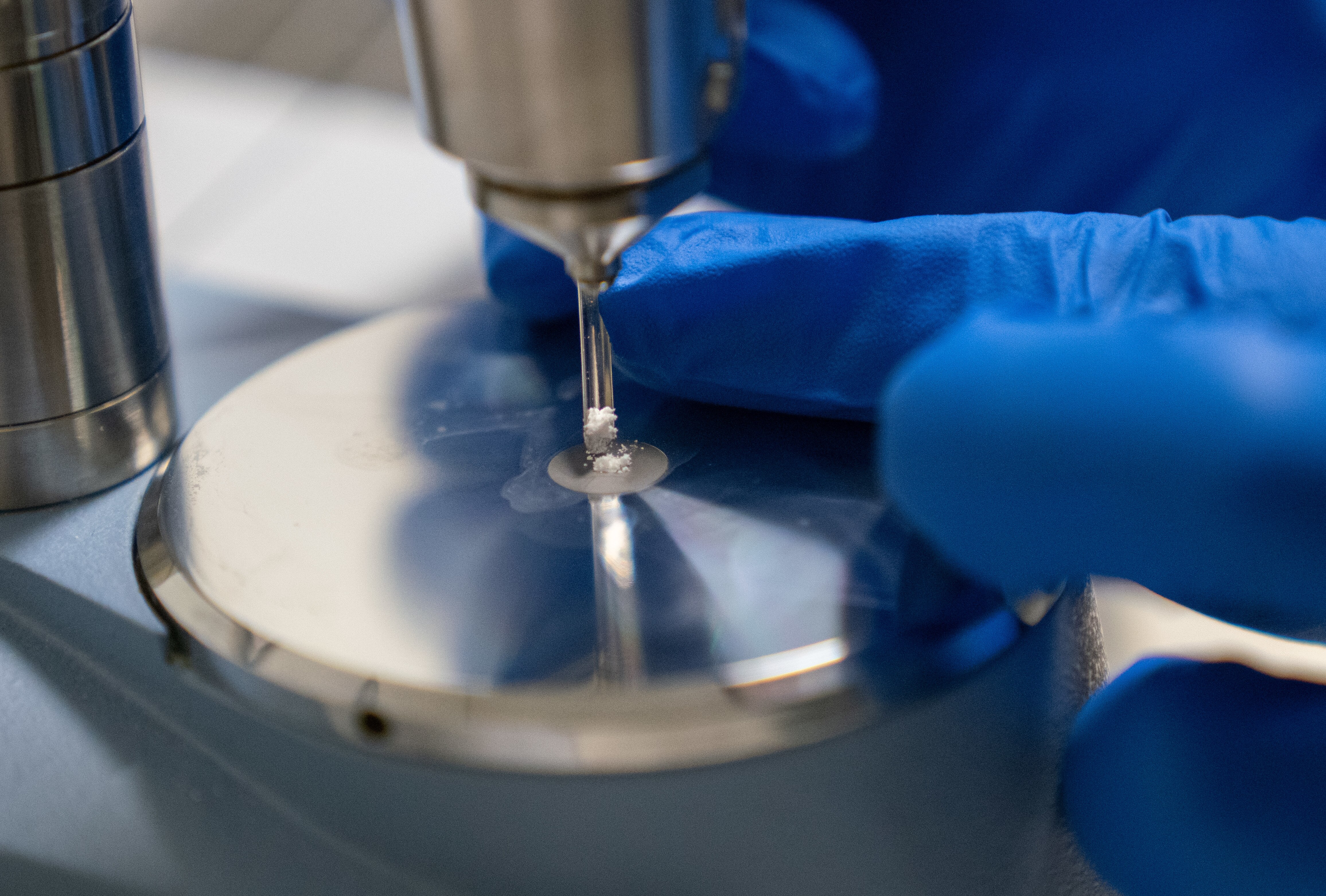 A pill testing machine. 