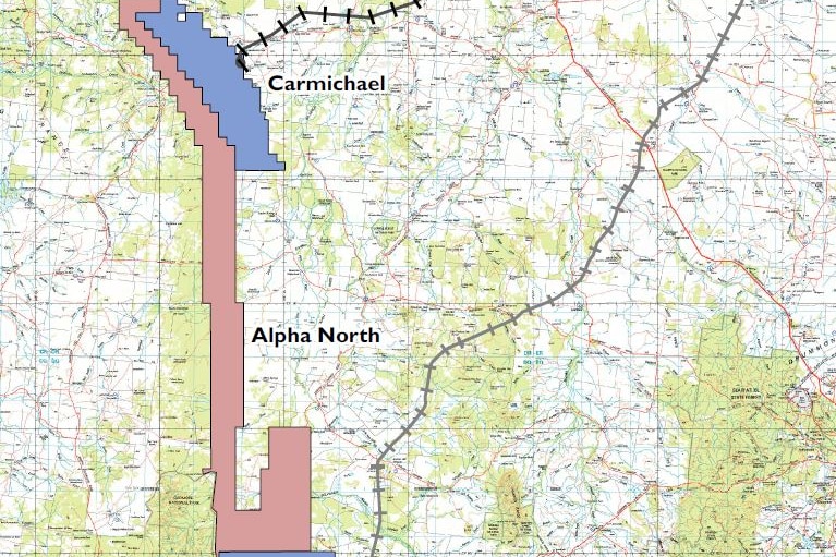 On a map, the Alpha North mine appears to dwarf the Carmichael mine.