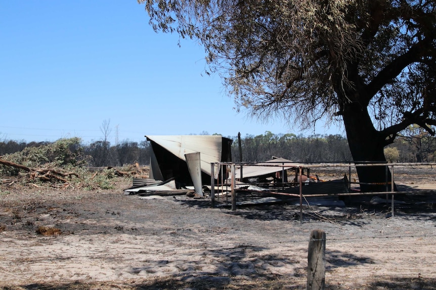 Forrestdale man Ron's shed, which was destroyed in the blaze.