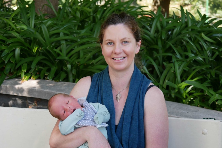 Natalie Harding, of Launceston, and her newborn baby Leo..JPG