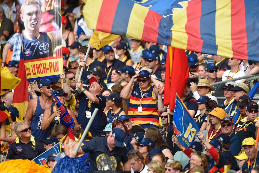 Crows fans at Adelaide Oval round 1.
