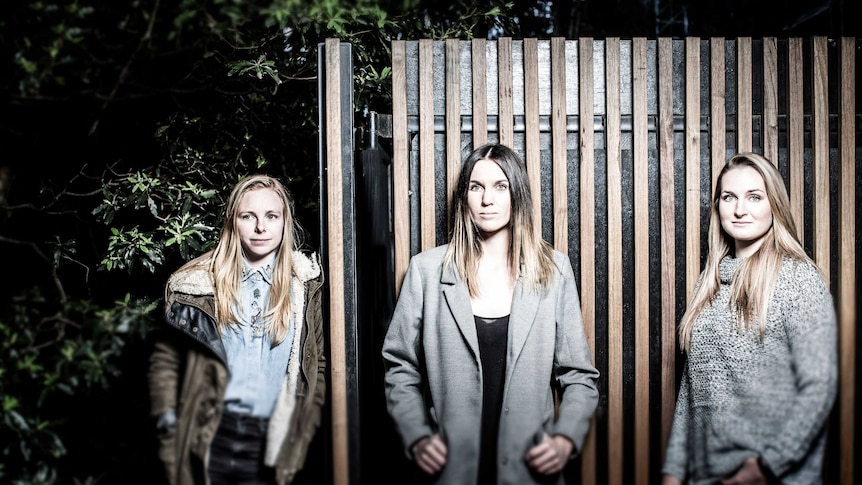 Three women students standing strong promoting Engineering at Uni of Wollongong