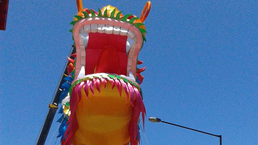 Dragon head unveiled in Docklands for Lunar New Year