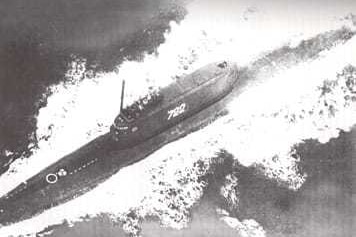 An old image of the Soviet K-19 submarine.  