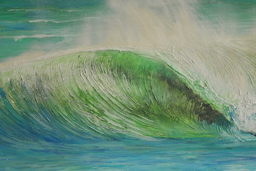 Painted green wave.