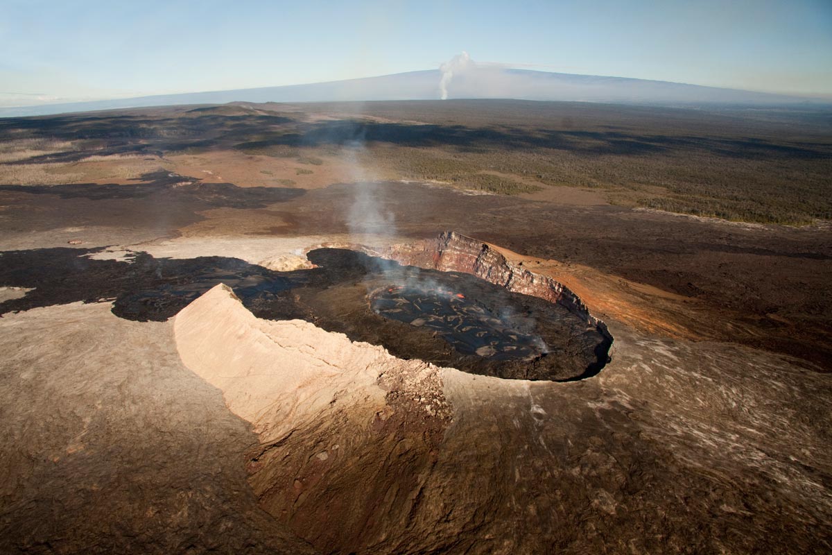 Aerial shot of Mt Kilauea