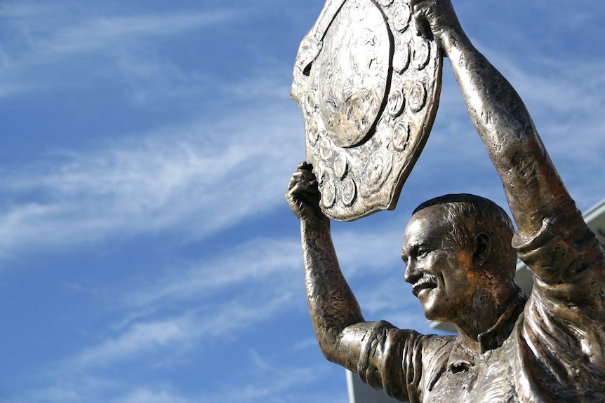 Statue of rugby league great Wally Lewis outside Lang Park.