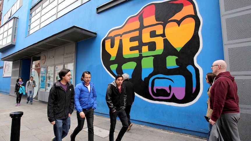 A mural in favour of same-sex marriages in Dublin.