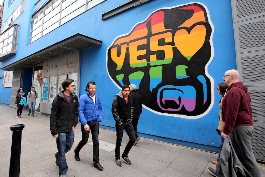 A mural in favour of same-sex marriages in Dublin.