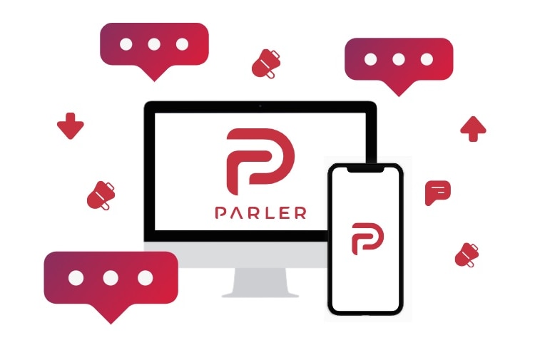 The Parler social media platform logo.