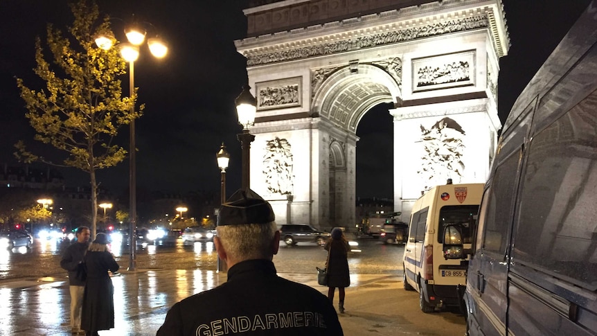 Scene at Arc de Triumph after Paris attacks