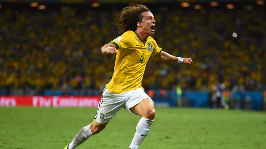 David Luiz celebrates stunning free-kick goal