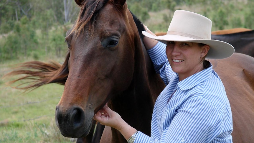 Julie Cunningham with one of her stockhorses