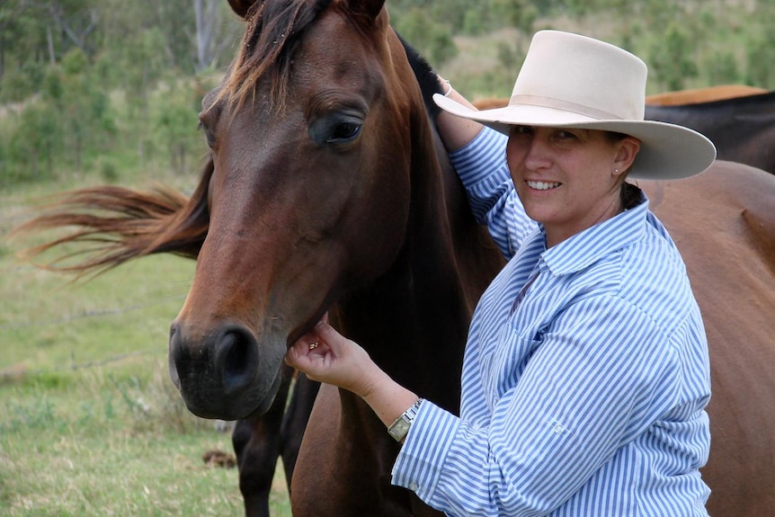 Julie Cunningham with one of her stockhorses