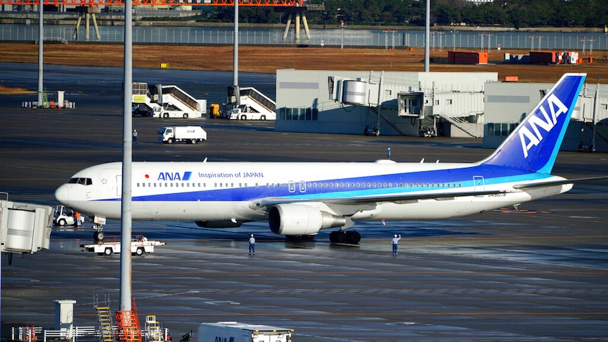 A Japanese chartered plane carrying evacuees from Wuhan, China, landed at Haneda international airport in Tokyo Wednesday.