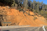 A landslide on a road.